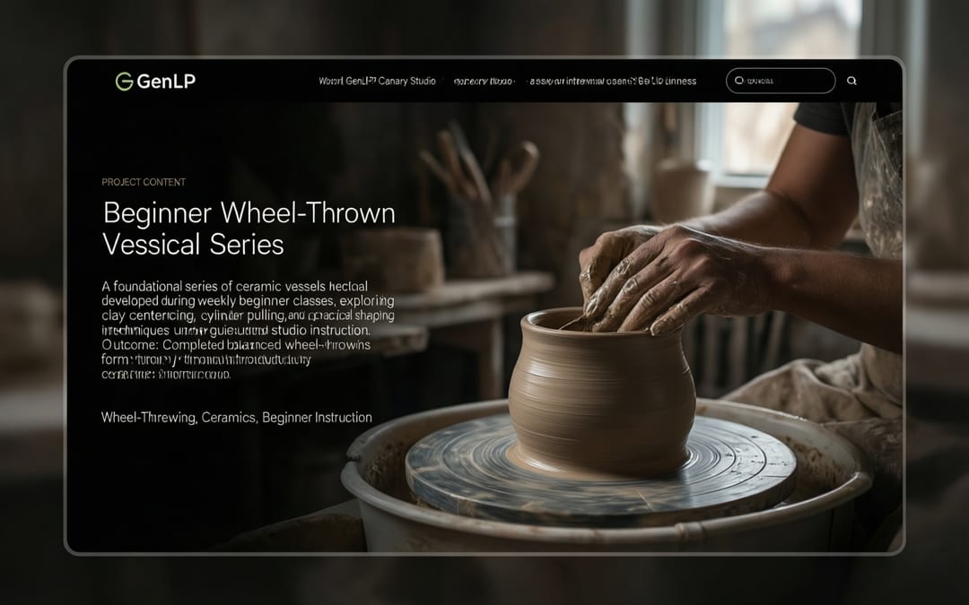 Beginner Wheel-Thrown Vessel Series: A foundational series of ceramic vessels developed during weekly beginner classes, explori